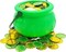 5" St Patrick’s Day Pot of Gold with 100 Lucky Coins - Green Pot of Gold Cauldron Plastic Bucket for Leprechaun Decorations, Green & Gold Coins Plastic Bulk by 4E's Novelty